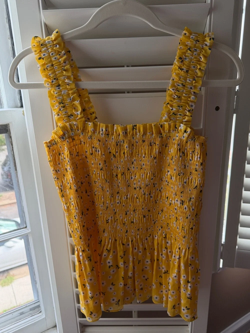 Kate Spade Feurette Toss Smocked Yellow Top ⭐️
